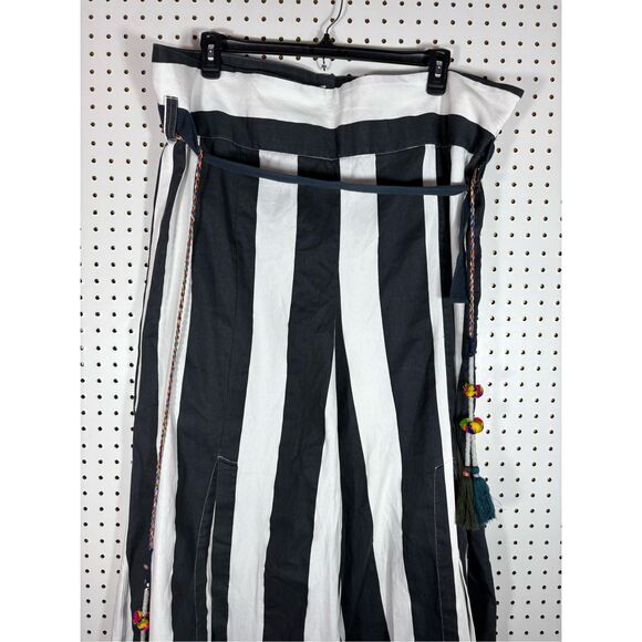 Free People extra wide split hem striped pants size L - Picture 5 of 15